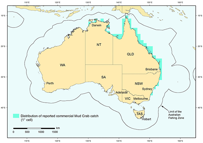 Figure 1: Distribution of reported commercial catch of Giant Mud Crab in Australian waters, 2010